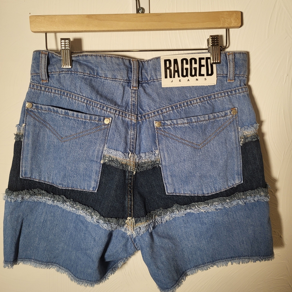 Ragged Jeans Women's Two-Tone Denim Shorts